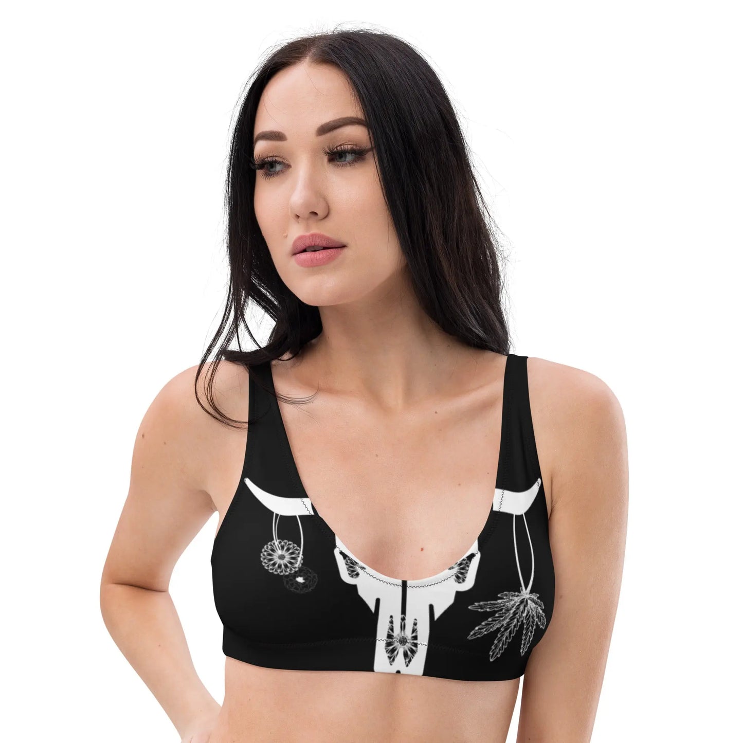 Ranchera Marigold Skull Black Padded Bikini Top Ranchera Familia