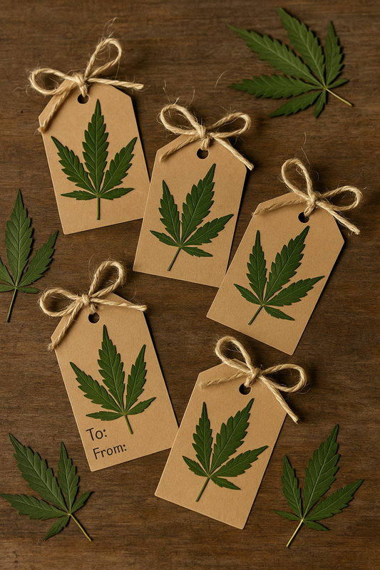 DIY-Hemp-Leaf-Gift-Tags Ranchera Familia