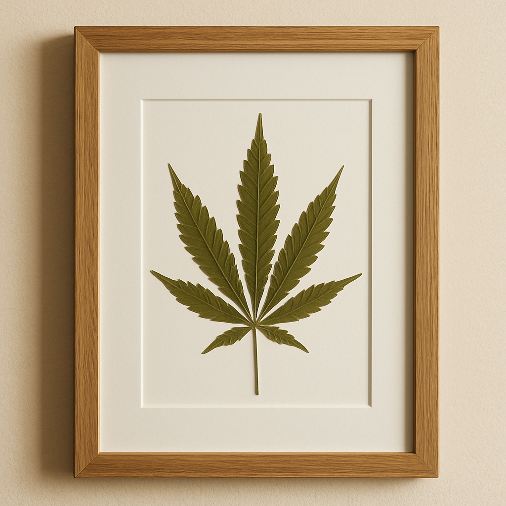 Framed-Hemp-Leaf-Wall-Art Ranchera Familia
