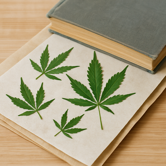 How-to-Press-and-Preserve-Hemp-Leaves Ranchera Familia