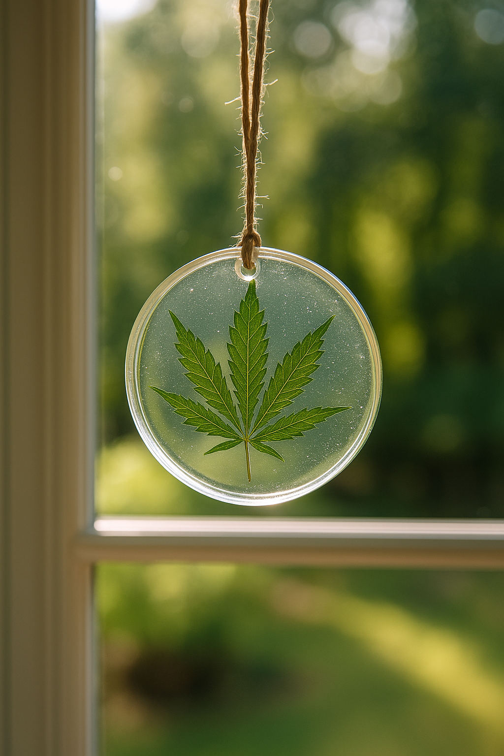Resin-Hemp-Leaf-Suncatchers Ranchera Familia